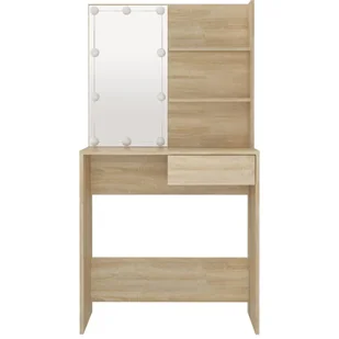 Toaletka z oświetleniem LED, dąb sonoma, 74,5x40x141 cm Lumarko! - Toaletki - miniaturka - grafika 6
