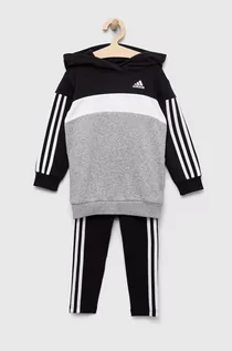 Dresy i komplety dla dziewczynek - adidas dres dziecięcy kolor czarny - grafika 1