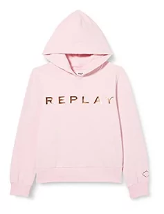 Replay Chłopięca bluza z kapturem, 369 Dolly Pink, 12 lat - Bluzy dla chłopców - miniaturka - grafika 1