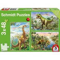 Puzzle - Schmidt Spiele Puzzle 3 x 48 el. Dinozaury 106596 - miniaturka - grafika 1
