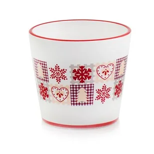 Osłonka X-mas deco pot 14 cm biały - Donice - miniaturka - grafika 1