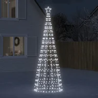 Oświetlenie świąteczne - vidaXL Choinka z lampek, z kołkami, 570 zimnych białych LED, 300 cm - miniaturka - grafika 1