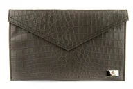 Torebki damskie - K-01-Kopertówka szary krokodyl KEMER - miniaturka - grafika 1