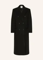 Płaszcze damskie - Sandro Płaszcz Wełniany schwarz - miniaturka - grafika 1