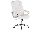 Fotele i krzesła biurowe - Shumee Krzesło biurowe Shumee Fotel biurowy regulowany ekoskóra beżowy ADVANCE 46064 - miniaturka - grafika 1