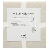 Pościel - Empik Home, Pościel muślinowa, beżowy, 160x200 cm - miniaturka - grafika 1