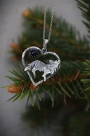 Naszyjniki - Srebrny naszyjnik z wilczycą i onyksem - miniaturka - grafika 1