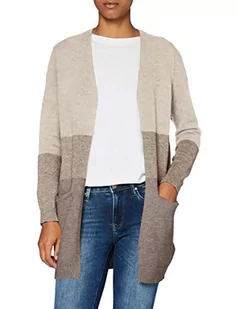 ONLY damski kardigan z dzianiny Cardigan Queen, Piaskowe paski / beżowy Woodsmoke, XL - Swetry damskie - miniaturka - grafika 1