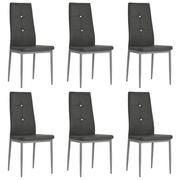Krzesła - vidaXL Krzesła ze sztucznej skóry, 6 szt., 43 x 43,5 x 96 cm, szare - miniaturka - grafika 1