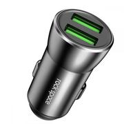 Ładowarki do telefonów - ROCK H8 2-PORT USB CAR CHARGER BLACK - miniaturka - grafika 1