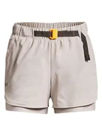 Spodnie sportowe damskie - Under Armour Szorty sportowe 2w1 w kolorze beżowym - miniaturka - grafika 1