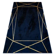 Dywany - Dywan EMERALD ekskluzywny 1022 glamour, stylowy geometryczny granatowy / złoty niebieski 120x170 cm - miniaturka - grafika 1