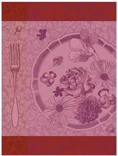 Le Jacquard Fran ais Ściereczka kuchenna Fleurs  Croquer Czerwona - Ściereczki, gąbki, czyściki - miniaturka - grafika 1
