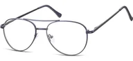 Okulary korekcyjne, oprawki, szkła - Okulary oprawki Pilotki zerówki metalowe korekcyjne 789B granatowe - miniaturka - grafika 1