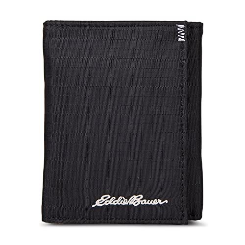 Eddie Bauer Męski Companion Ripstop Nylon Trifold, czarny, jeden rozmiar, czarny, jeden rozmiar