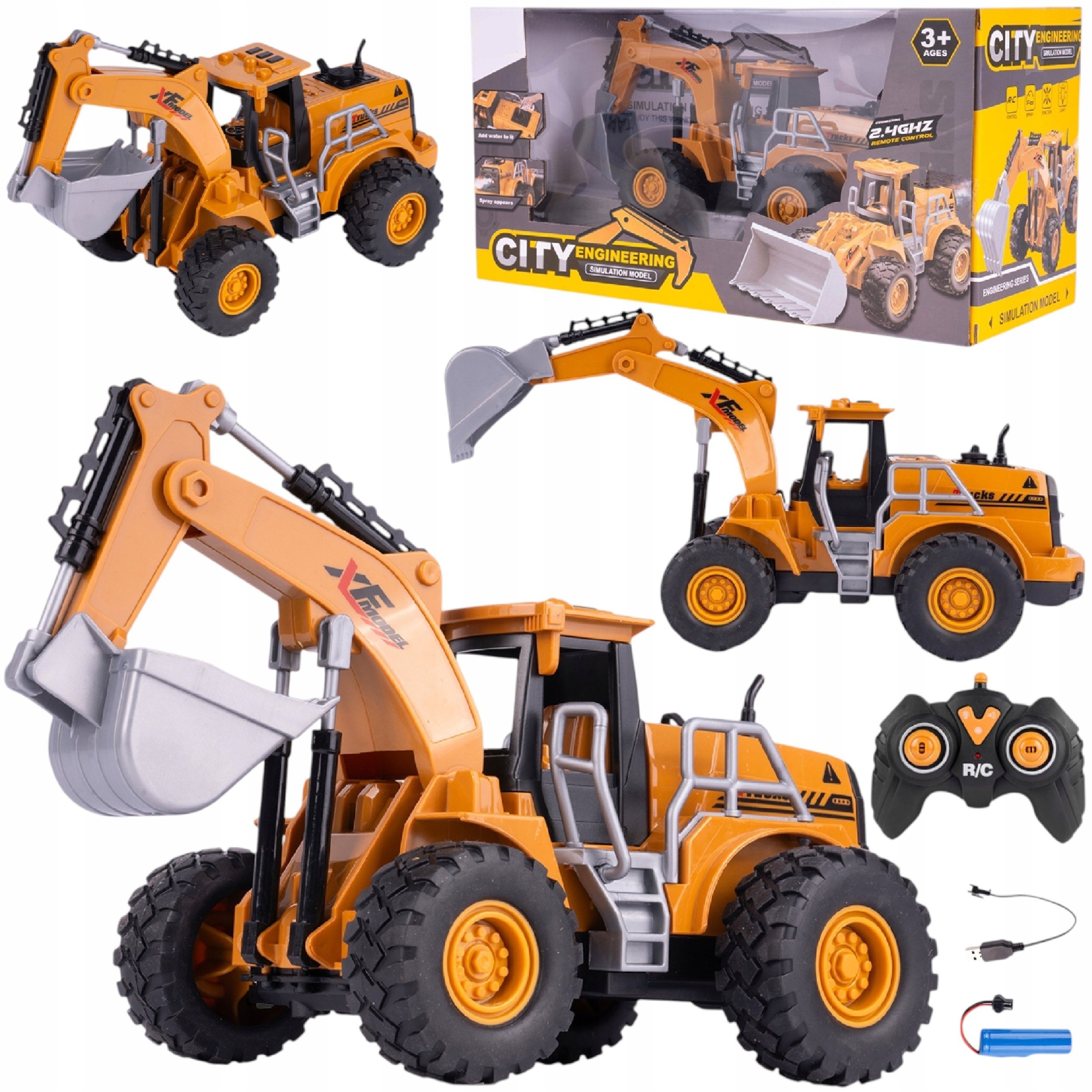 ZDALNIE STEROWANA KOPARKA RC SPYCHACZ POJAZD BUDOWLANY PILOT 613-2S