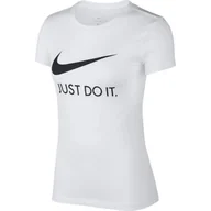 Koszulki sportowe damskie - Podkoszulek Nike Sportswear Just Do It, Biały, Kobiety - miniaturka - grafika 1