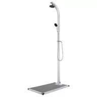 Akcesoria do basenów - vidaXL Lumarko Prysznic ogrodowy z szarą podstawą, 220 cm, aluminium 3070796 - miniaturka - grafika 1