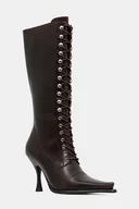 Kozaki damskie - Jeffrey Campbell kozaki skórzane LANI-2 damskie kolor brązowy na szpilce JCD-218-6-01 - miniaturka - grafika 1