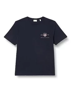 GANT Męski t-shirt Reg Archive Shield Emb Ss, niebieski (Evening Blue), XXL - Koszulki męskie - miniaturka - grafika 1