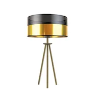 Lampy stojące - Czarno-złota lampa stołowa na trójnogu ALTA GLAM - miniaturka - grafika 1