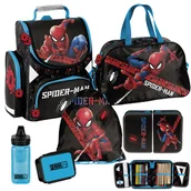 Bidony dla dzieci - Zestaw szkolny 6-elementowy Spider-Man Paso tornister torba worek piórnik bidon śniadaniówka klasa 1 - miniaturka - grafika 1