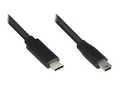 Kable USB - Good Connections USB 2.0 C-Mini B5-pin czarny kabel 0,3 m - miniaturka - grafika 1