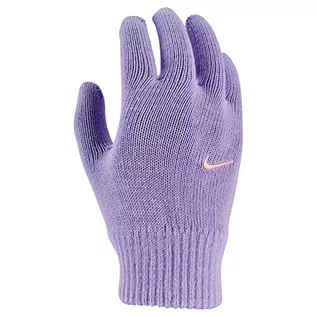 Rękawiczki - Nike Damskie rękawiczki zimowe Swoosh Knit 2.0, fioletowe, S/M UE, fioletowy, S-M - grafika 1