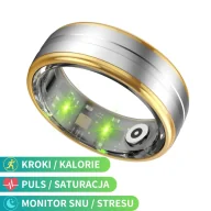 Smartband - Rubicon smartring R06 srebrno-złoty r.18 (S8) inteligentny pierścień SMARUB321 - miniaturka - grafika 1