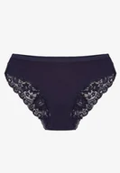 Majtki damskie - Granatowe Majtki Figi z Koronkowymi Wstawkami Amiora - Renee - miniaturka - grafika 1