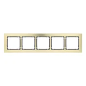 Klawisze i ramki - Karlik Ramka pięciokrotna Deco metal - mosiądz szczotkowany, grafit - miniaturka - grafika 1