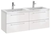 Szafki łazienkowe - Szafka z Umywalką ROSEN 120 cm DUO - Uchwyt Biały - miniaturka - grafika 1