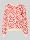 Swetry damskie - Sweter o kroju slim fit z mieszanki wiskozy model ‘JACQUARD’ - miniaturka - grafika 1