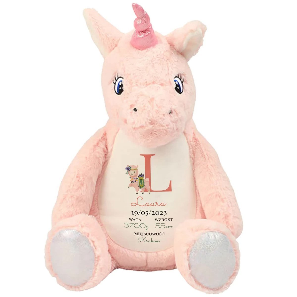 MIŚ PRZYTULANKA JEDNOROŻEC Prezent Dla Dziecka METRYCZKA Twoje Imię Wzory