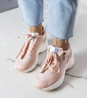 Botki damskie - Różowe sneakersy na koturnie Stacey-40 - miniaturka - grafika 1