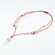 Biżuteria dla dzieci - Naszyjnik z kwarcem różowym i biało-różowym jadeitem - miniaturka - grafika 1