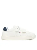 Buty dla dziewczynek - Tommy Hilfiger Sneakersy Low Cut Velcro T1X9-34338-1355 S Biały - miniaturka - grafika 1