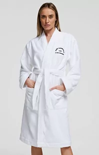 Karl Lagerfeld szlafrok unisex Logo 215W2180, Kolor biały, Rozmiar XS, Karl Lagerfeld - Intymna - Szlafroki damskie - miniaturka - grafika 1