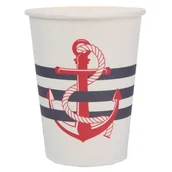 Dekoracje i nakrycia stołu na imprezę - Kubeczki papierowe w marynarskie paski Morskie, 10 szt. - miniaturka - grafika 1