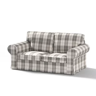 Dekoria Pokrowiec na sofę Ektorp 2-osobową rozkładaną model po 2012 krata szaro-biała 200 x 90 x 73 cm Edinburgh 1016-115-79 - Meble modułowe i akcesoria - miniaturka - grafika 1