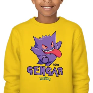 Bluza Dziecięca Żółta Bez Kaptura Super Prezent Dla Dziecka Gengar 128 Wz - Bluzy dla dziewczynek - miniaturka - grafika 1