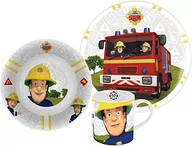 Zestawy naczyń dla dzieci - p:os 27123 - zestaw śniadaniowy, strażak sam, 3-częściowy 27123 - miniaturka - grafika 1