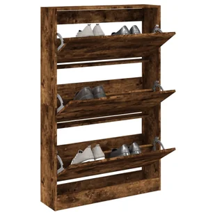 Szafka na buty dąb wędzony 80x21x125,5 cm materiał drewnopochodny - Szafki na buty - miniaturka - grafika 1