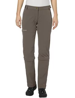 Spodnie damskie - Vaude spodnie damskie Farley Stretch Capri T-Zip II, brązowy, 48 045775090480 - grafika 1