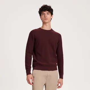 Swetry męskie - Reserved - Bawełniany sweter - Bordowy - grafika 1