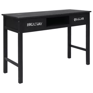 vidaXL Stolik konsola czarny 110 x 45 x 76 cm drewniany 284161 - Konsole i sekretarzyki - miniaturka - grafika 1