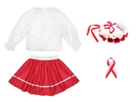 Dresy i komplety dla dziewczynek - ZESTAW NARODOWY BIAŁO-CZERWONY 134-140 4el - miniaturka - grafika 1