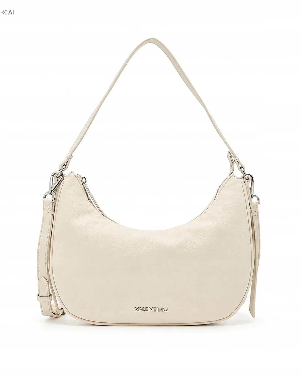 Valentino Bags torebka damska hobo kremowa ecru 2 paski na ramię
