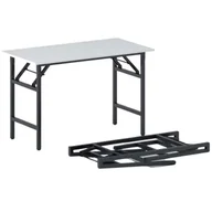 Stoły i stoliki do biura - B2B Partner Stół konferencyjny FAST READY z czarnym stelażem, 1100 x 500 x 750 mm, biały 499526 - miniaturka - grafika 1