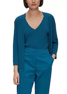 Swetry damskie - s.Oliver BLACK LABEL Damski kardigan z dzianiny rękaw 3/4, Niebieski zielony, 36 - miniaturka - grafika 1